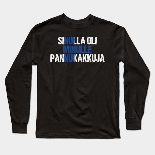 You Had Me At Pancakes Funny Finnish Food Lover Finland Flag Long Sleeve T-Shirt by Nirvanibex